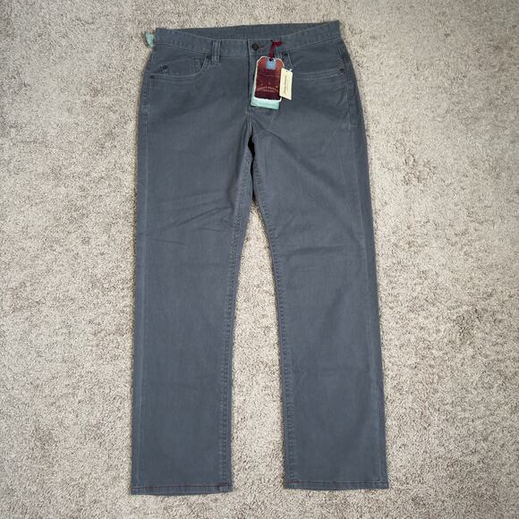 Tommy Bahama Pants Mens 35x32 Gray Twill Smith Chino Authentic Fit Preppy - Picture 1 of 8